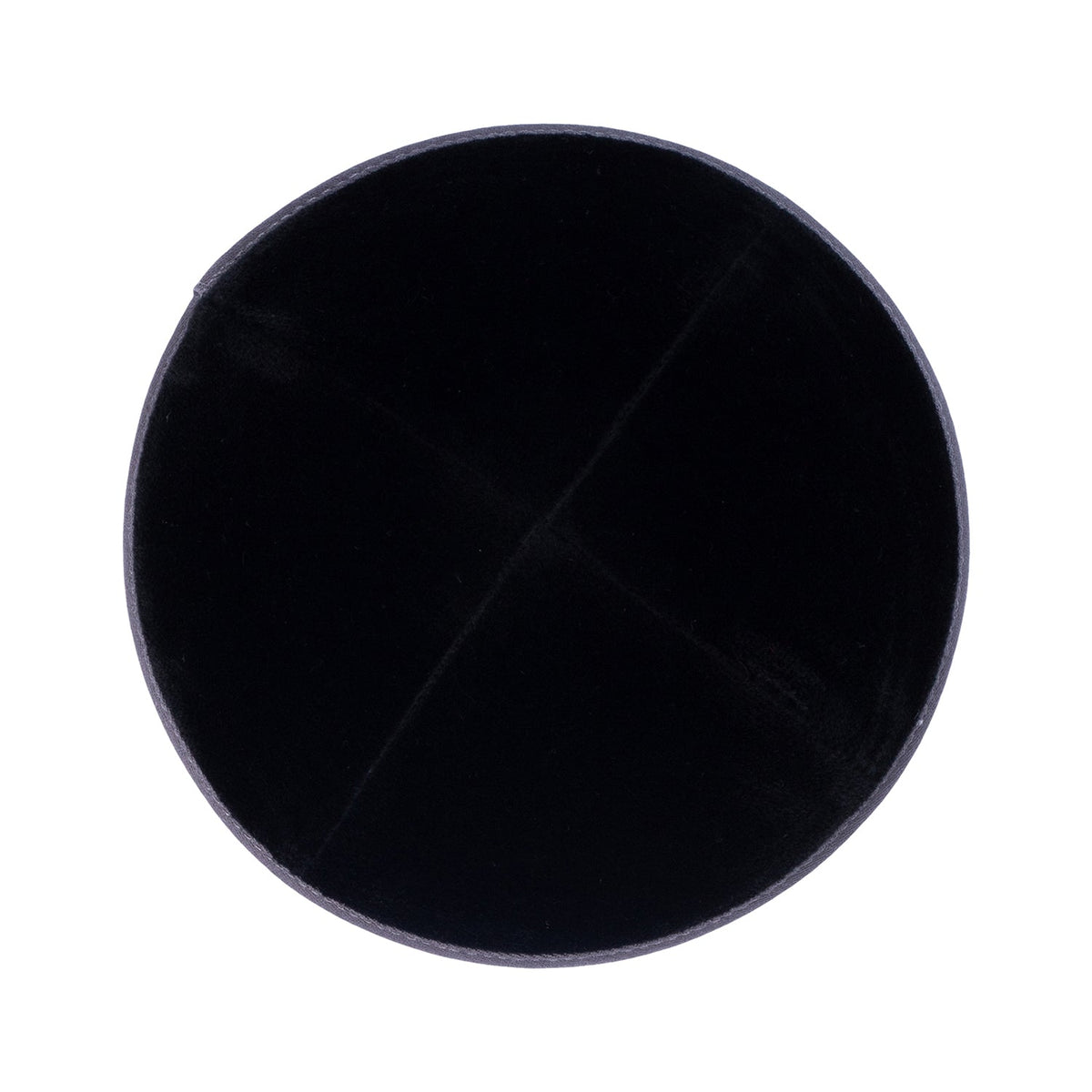 IKIPPAH BLACK VELVET W/ GRAY RIM YARMULKE