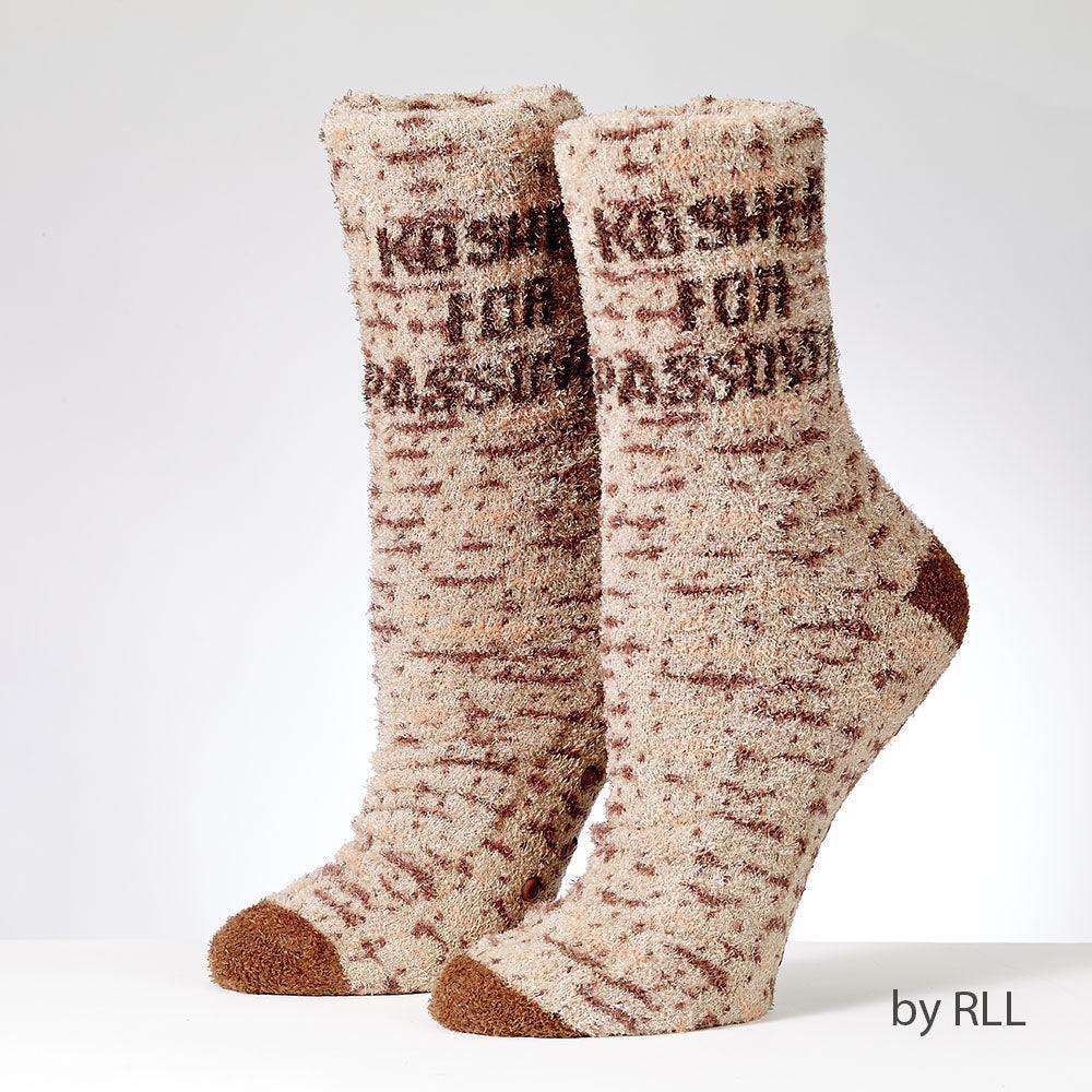 "KOSHER FOR PASSOVER" COZY SLIPPER SOCKS,POLY,ADULT,CARDED