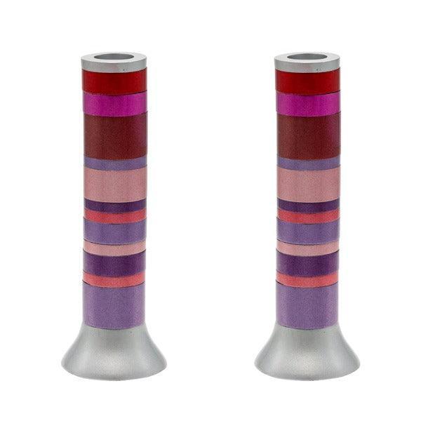 Large Anodized Candlesticks-Full Rings (EM-CW)