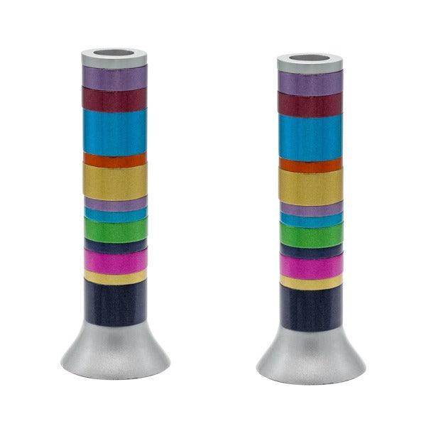 Large Anodized Candlesticks-Full Rings (EM-CW)