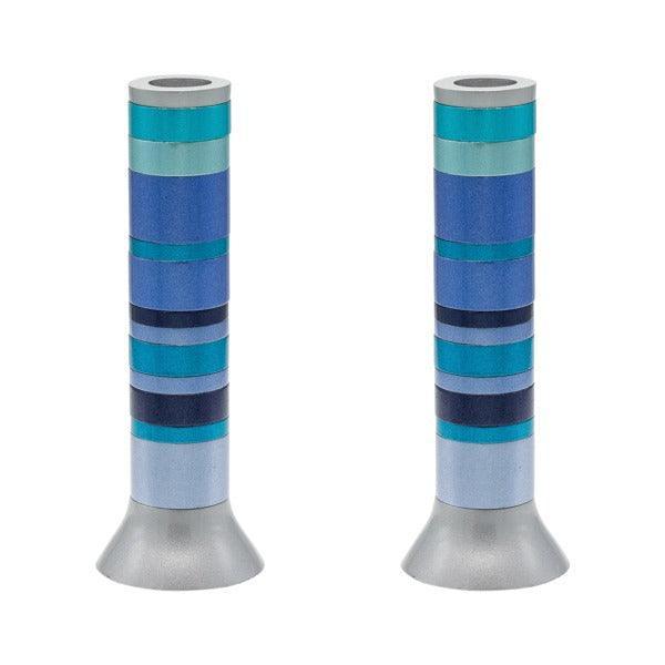 Large Anodized Candlesticks-Full Rings (EM-CW)