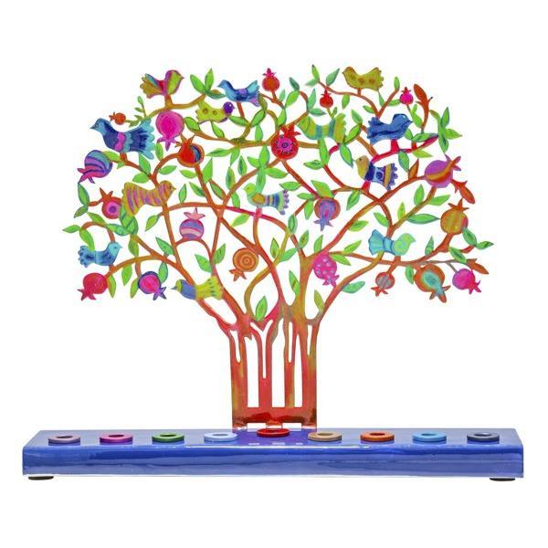 Laser Cut Handpainted Chanukah Menorah (EM-HAY)