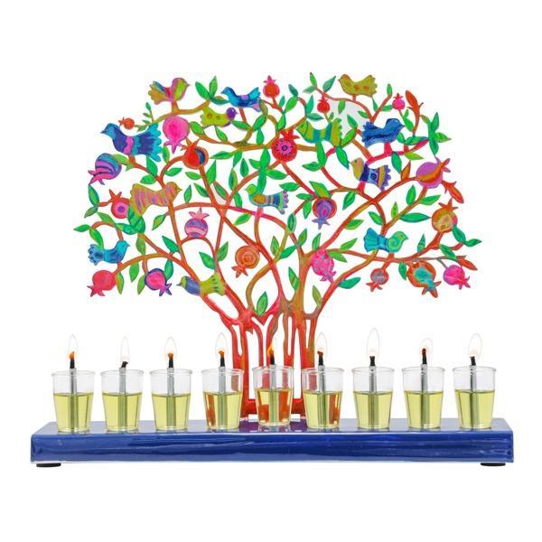 Laser Cut Handpainted Chanukah Menorah (EM-HAY)