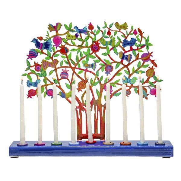 Laser Cut Handpainted Chanukah Menorah (EM-HAY)