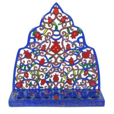 Laser Cutout Menorah Pomegranates(EM-HML2)