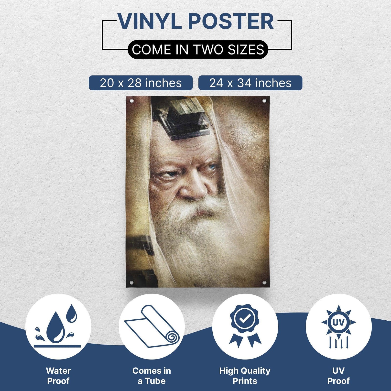The Lubavitch Rabbi Poster | Sukkah decoration for Sukkot - Jewish Art Sukkah sign for Sukkah tent, Decorations for Sukkot Holiday | Chabad - Ben-Ari Art Gallery
