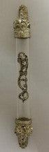 Clear Plastic Tube with Silver Crowns on Ends 10cm