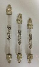 Clear Plastic Tube with Silver Crowns on Ends 12cm