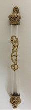 Clear Plastic Tube with Brass Crowns on Ends 12cm