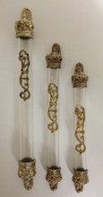 Clear Plastic Tube with Brass Crowns on Ends 15cm