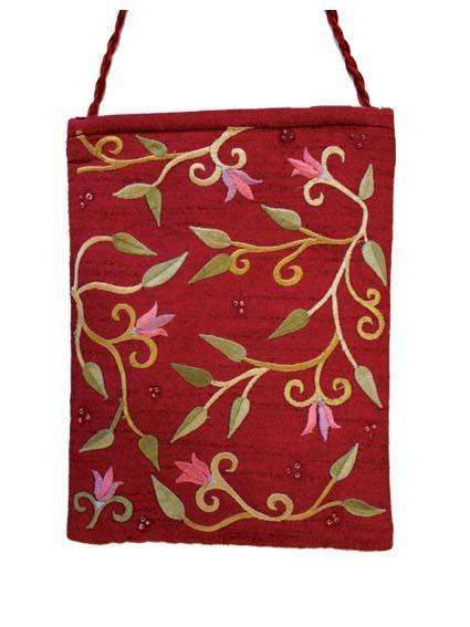 Maroon Flowers Embroidered Bag (EM-PB3M)