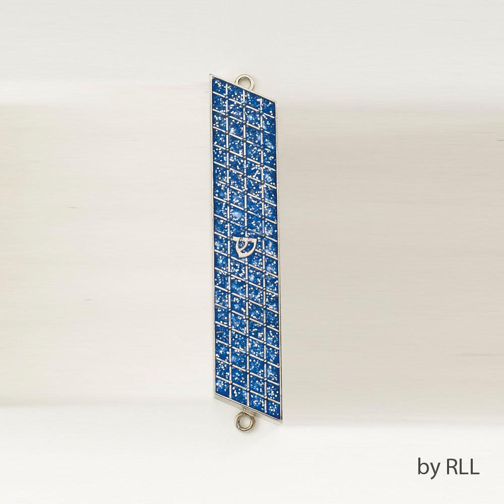 MEZUZAH, BLUE GLITTER, 5", GIFT BOX