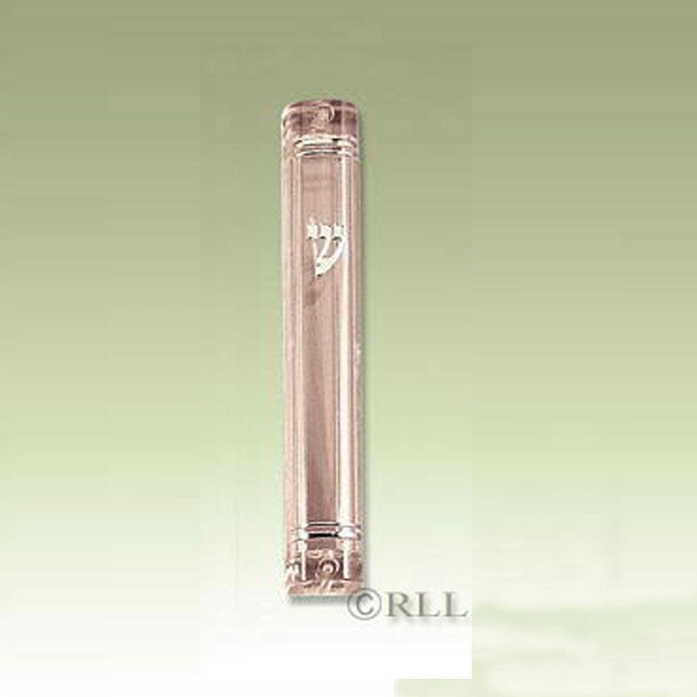 MEZUZAH, CLEAR LUCITE, ROUNDED, 5.5"