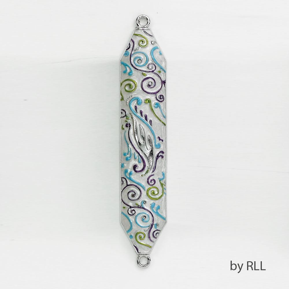 MEZUZAH, ENAMEL, MULTI SWIRLS, 5", GIFT BOX