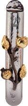 Emanuel Hammered Mezuzah Case 10cm- Pomegranate Branch