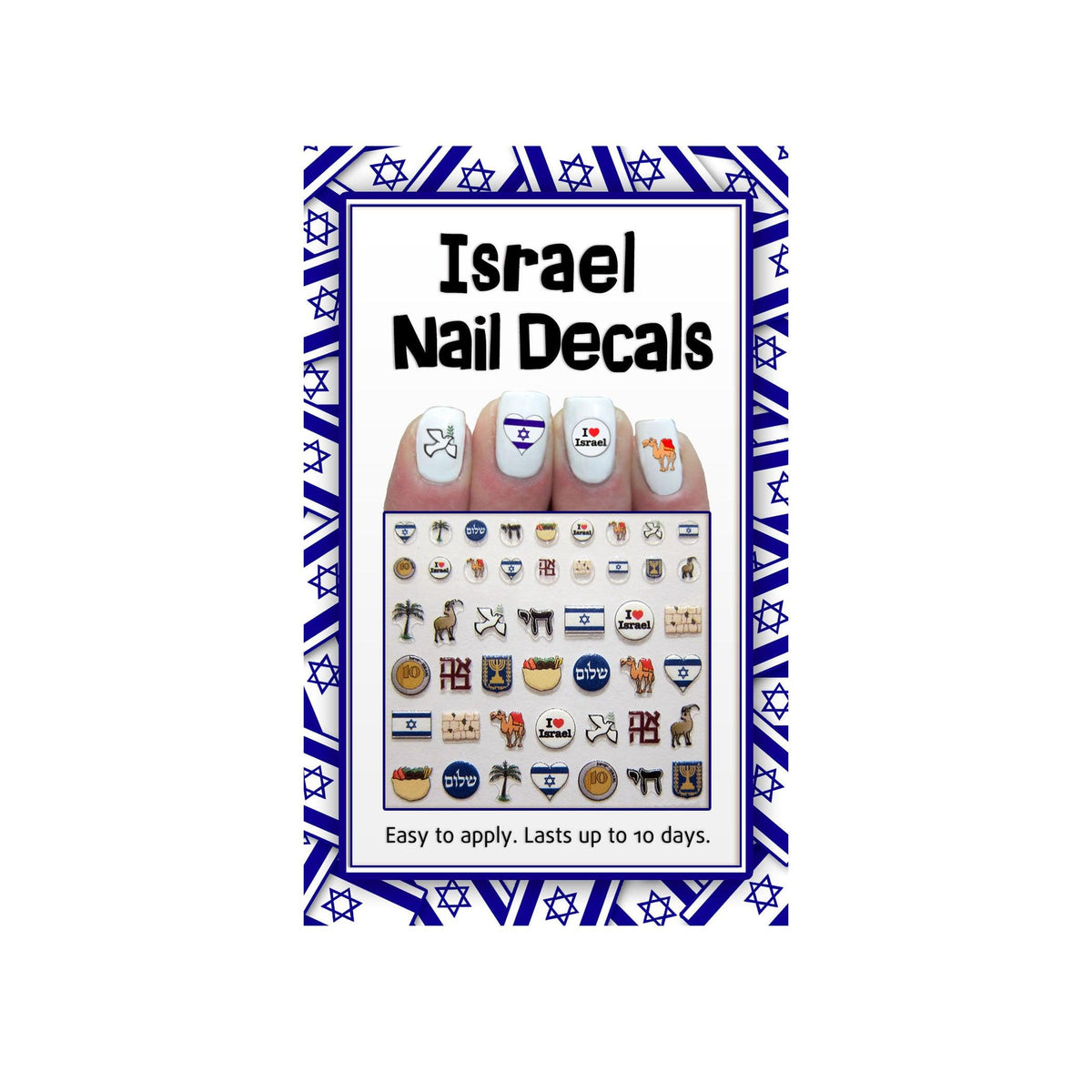 MIDRASH MANICURES ISRAEL NAIL DECALS , INCL 46 DECALS