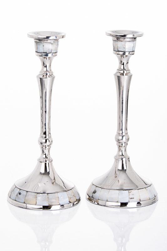 MOTHER OF PEARL CANDLE STICK LARGE