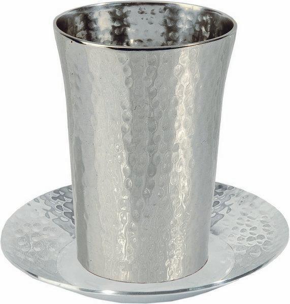 Nickel Kiddush Cup - Straight Hammer work (EM-CUD)