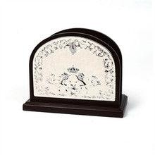 Wood and Silver Pearl Bentcher Holder 6" x 7"