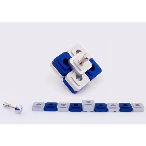 THE DREIDEL - MENORAH - blue mn013, silver