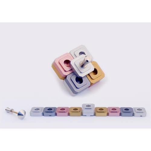 THE DREIDEL - MENORAH - grey pink mn014, silver