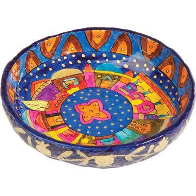 Paper Mache Bowl Jerusalem Colored ROUND MEDIUM (EM-PM-2C)