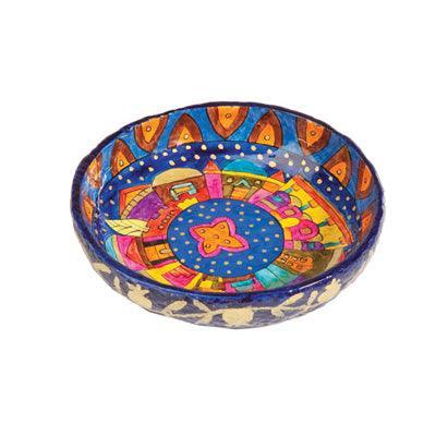 Paper Mache Bowl Jerusalem Colored ROUND SMALL (EM-PM-1C)