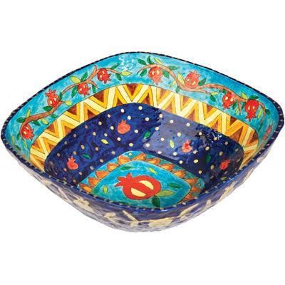Paper Mache Bowl Pomegranate Colored SQUARE LARGE (EM-PM-6A)