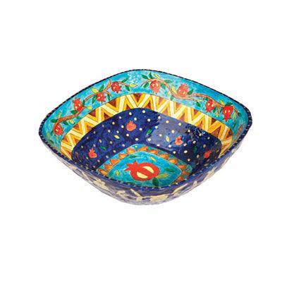 Paper Mache Bowl Pomegranate Colored SQUARE SMALL (EM-PM-5A)