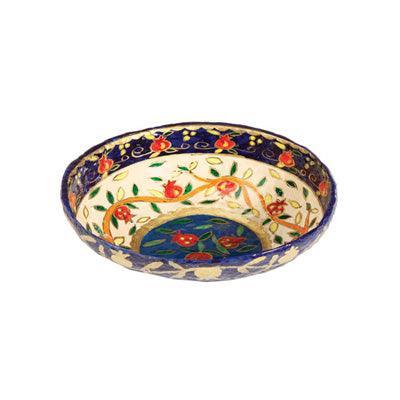 Paper Mache Bowl Pomegranate White ROUND SMALL (EM-PM-1B)