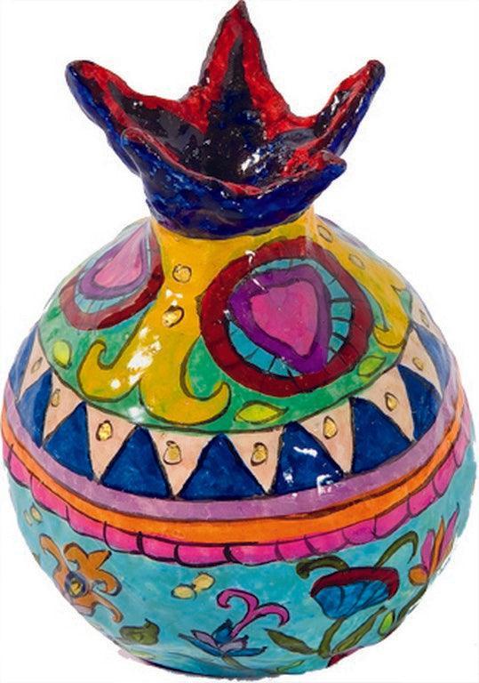Paper Mache Pomegranate - Small - Geometrical (EM-PM-13F)