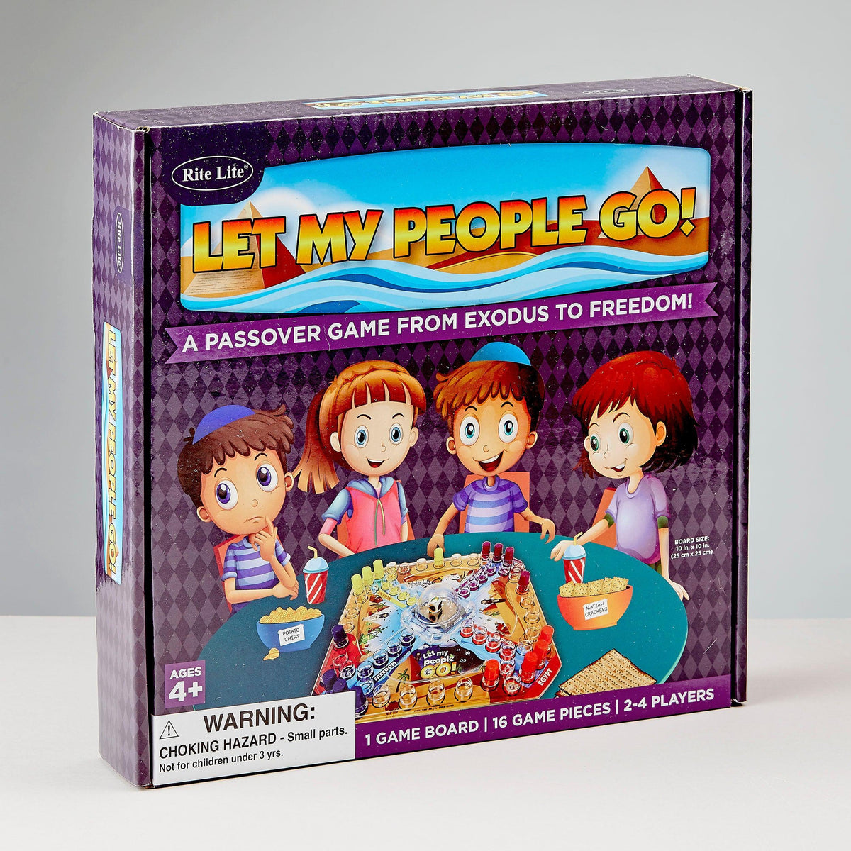 PASSOVER GAME, "LET MY PEOPLE GO", 10" X 10", COLOR BOX