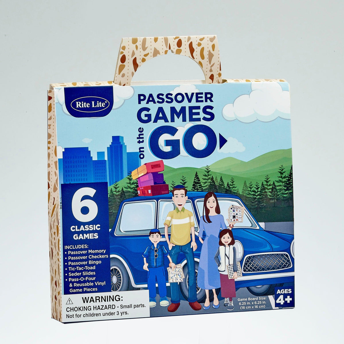 PASSOVER "GAMES ON-THE-GO",INCLUDES 6 GAMES,7"x9",CARRYING CASE