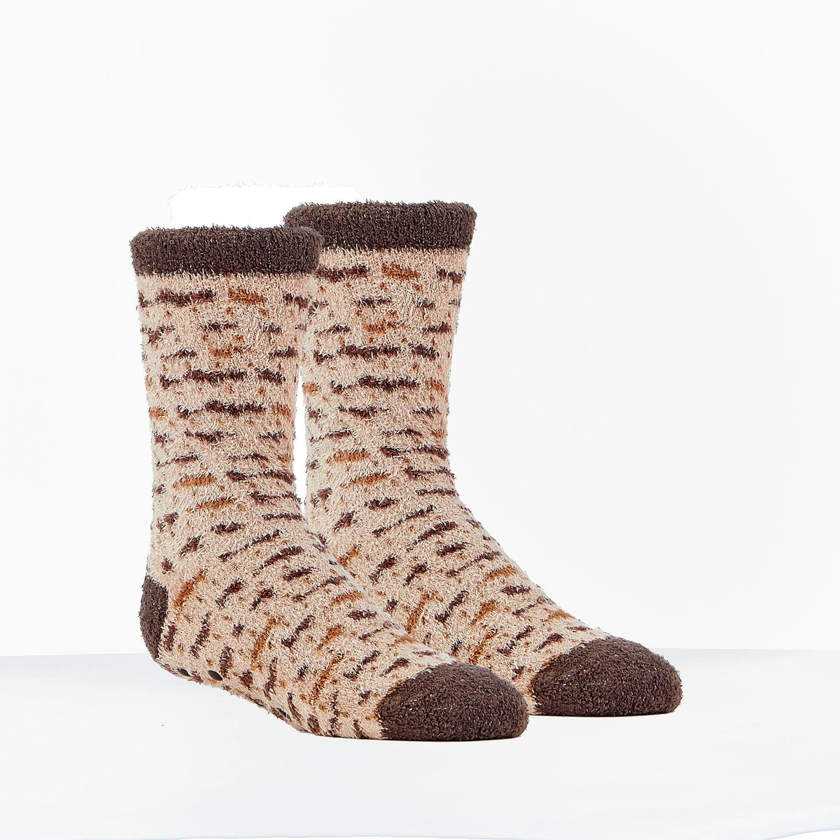 PASSOVER KIDS COZY SLIPPER SOCKS, "MATZAH PATTERN", POLY, CARDED