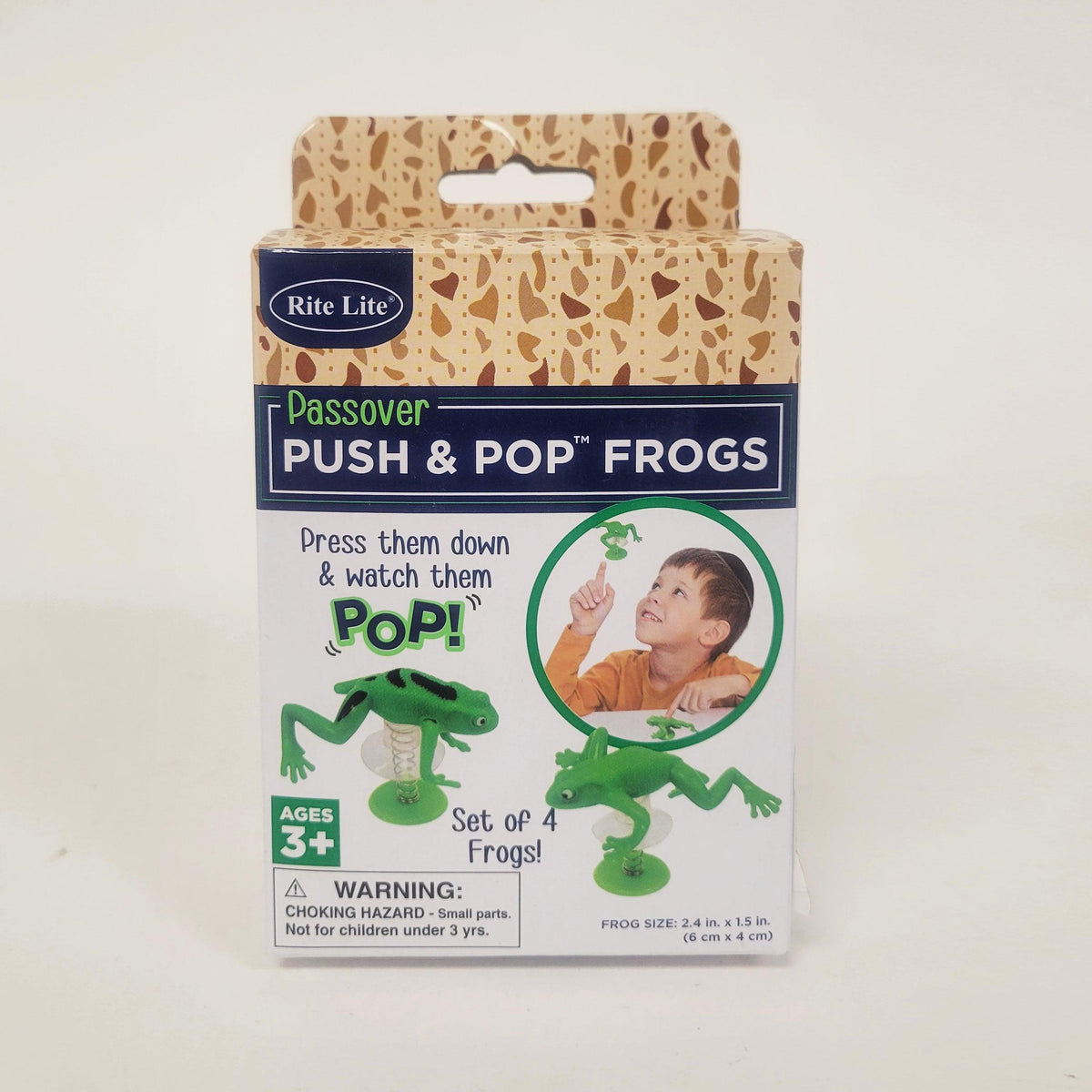 PASSOVER "PUSH'N'POP" FROGSÃ¢â€žÂ¢,PLASTIC, 2.25", SET OF 4/COLOR BOX