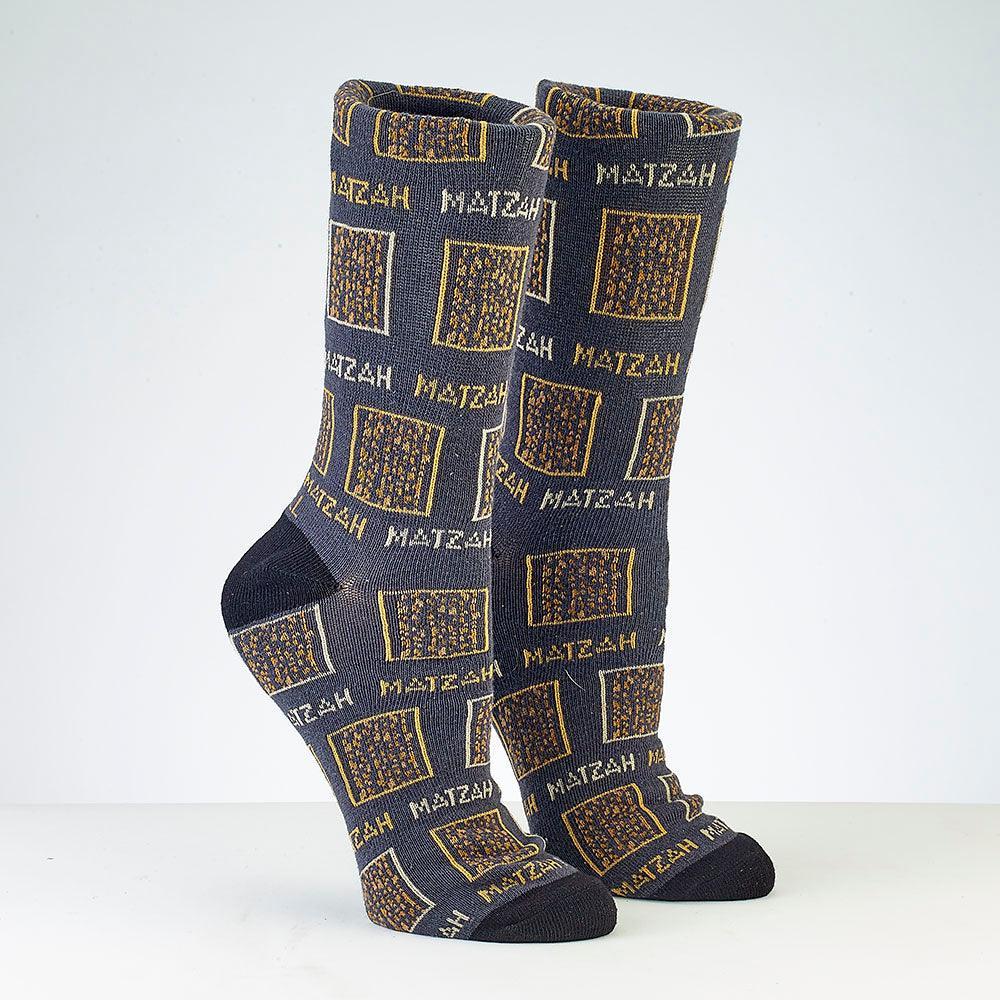 PASSOVER SOCKS,"MATZAH" DESIGN,COTTON BLEND,ADULT CREW,CARD