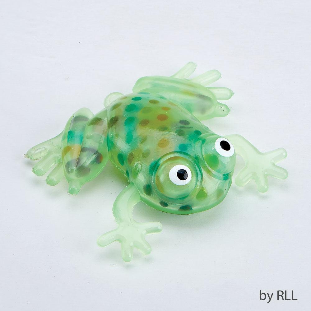 PASSOVER SQUISH FROG FILLED W/COLOR GEL BEADS,TPR,3",POLBG,12/DIS