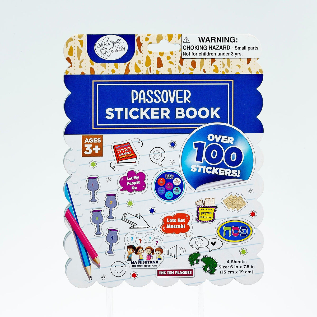 PASSOVER STICKER BOOK,100 STICKERS, 6"x7.5", 4 PAGES