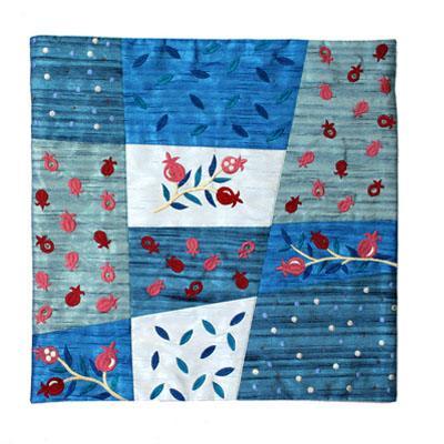 Patches Blue Pomegranate Embroidered Pillow Cover
