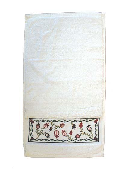 Pomegranate Embroidered Netilat Yadayim Towel