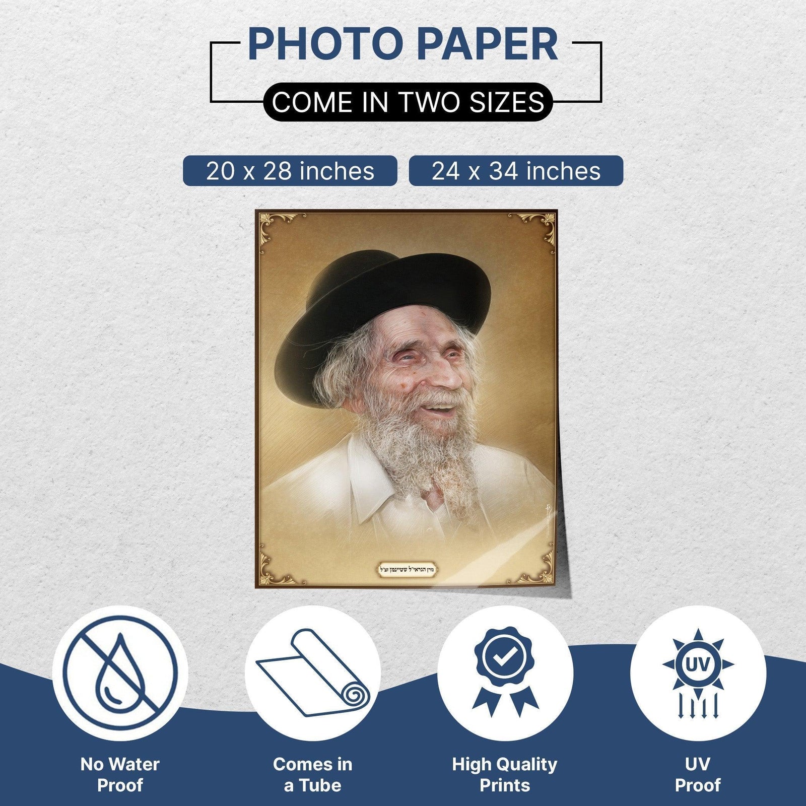 Rav Aharon Yehuda Leib Shteinman zt"l Smiling Sukkah Poster | Jewish art | Gift | Israel | Religious Prints | Sukkah decoration - Ben-Ari Art Gallery