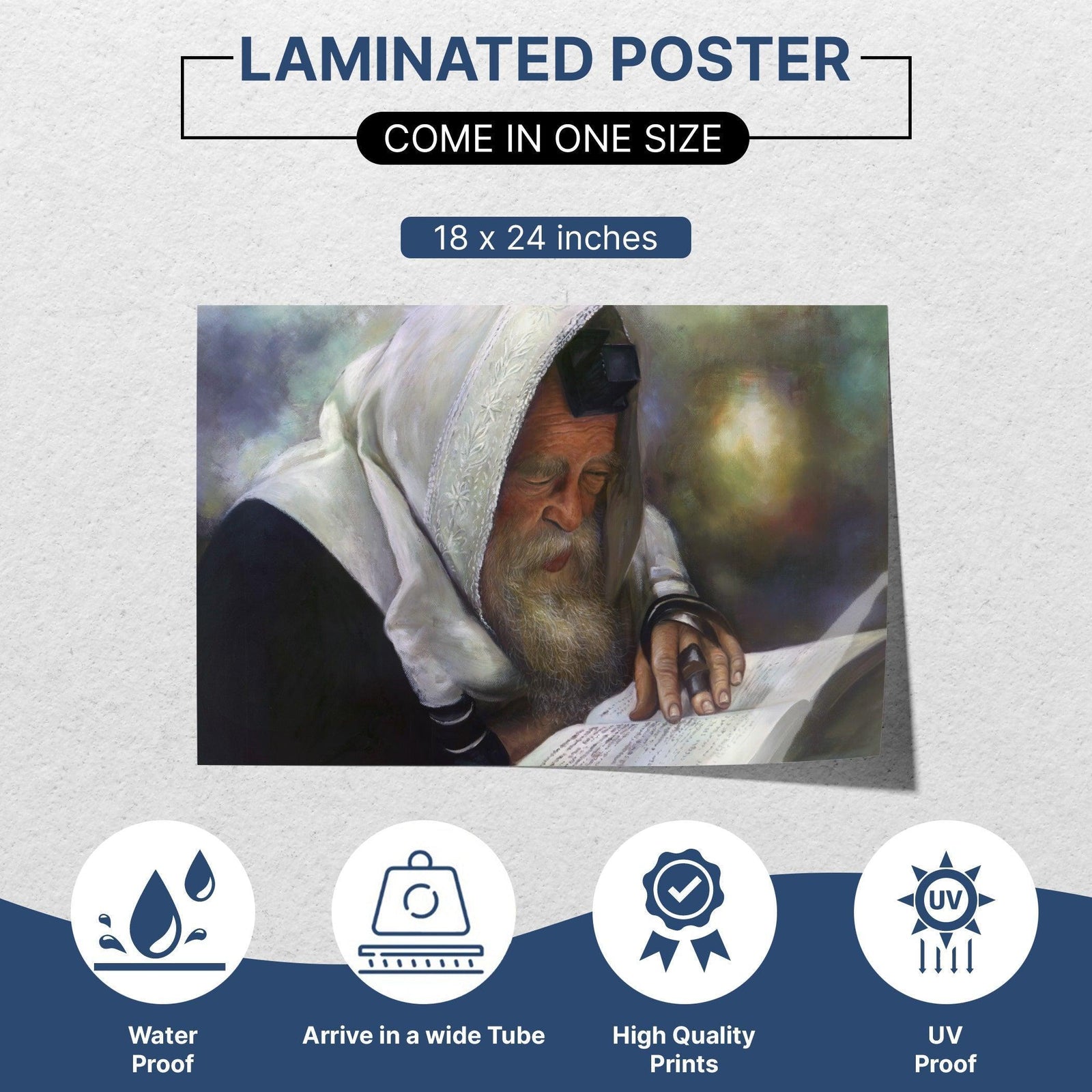 Rabbi Chaim Kanievsky Portrait Poster - Inspirational Sukkah Decor - Ben-Ari Art Gallery