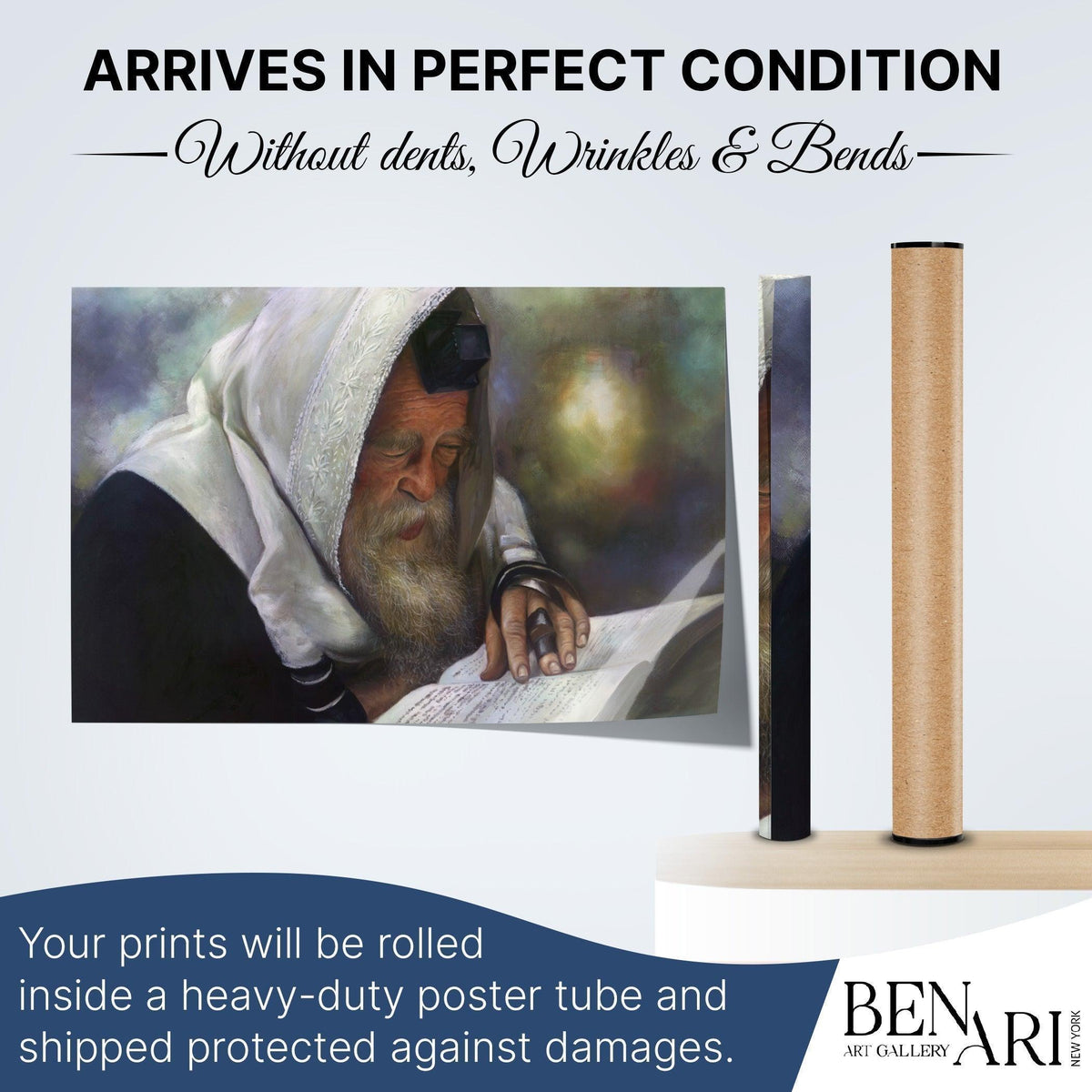 Rabbi Chaim Kanievsky Portrait Poster - Inspirational Sukkah Decor - Ben-Ari Art Gallery