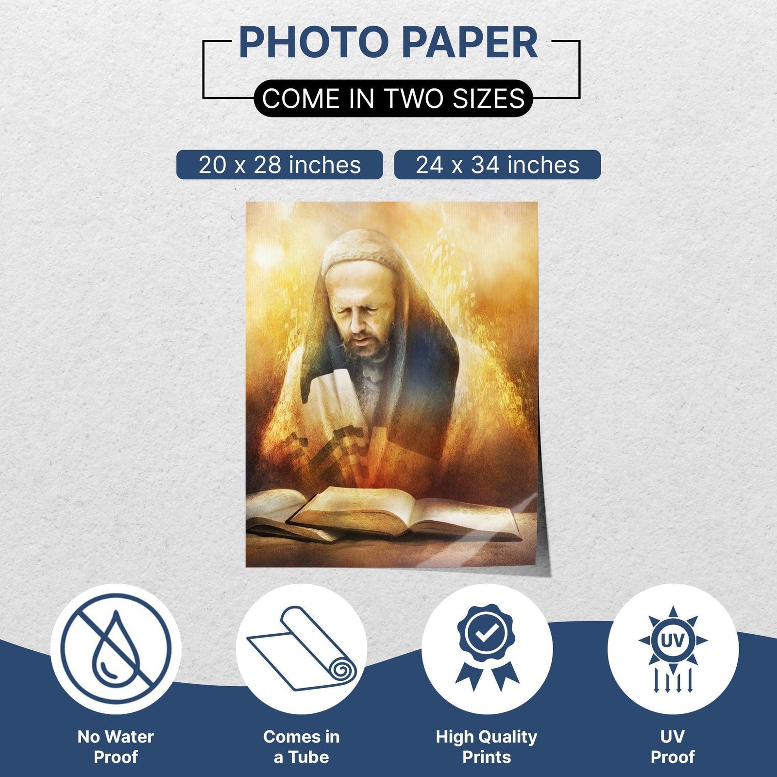 Rabbi Dov Kook Praying - Artistic Poster for Inspirational Sukkah Decor - Ben-Ari Art Gallery