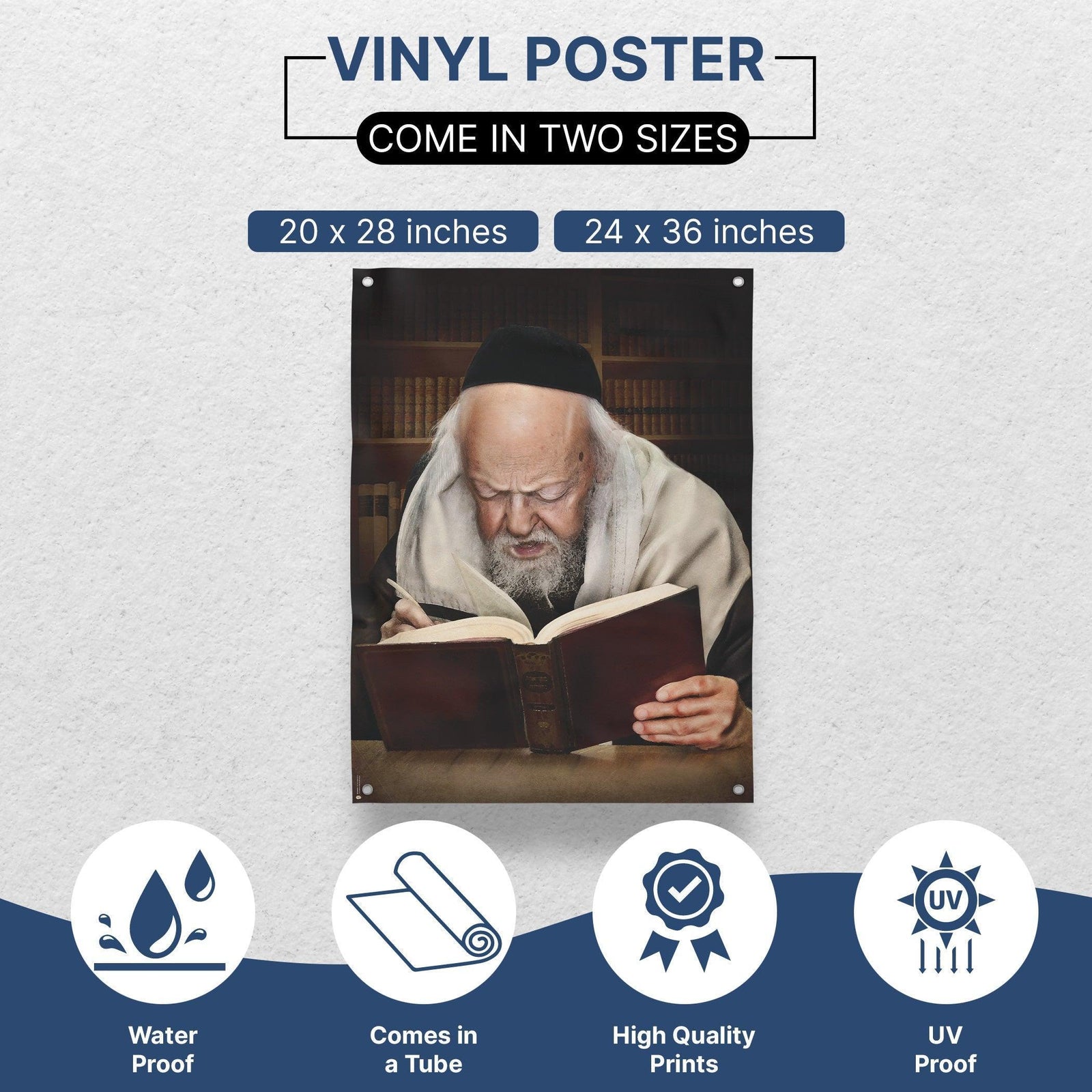 Rabbi Eliashiv zt"l Sukkah Poster | Jewish art | Gift | Israel | Religious Prints | Jewish educational poster | Sukkah decoration - Ben-Ari Art Gallery
