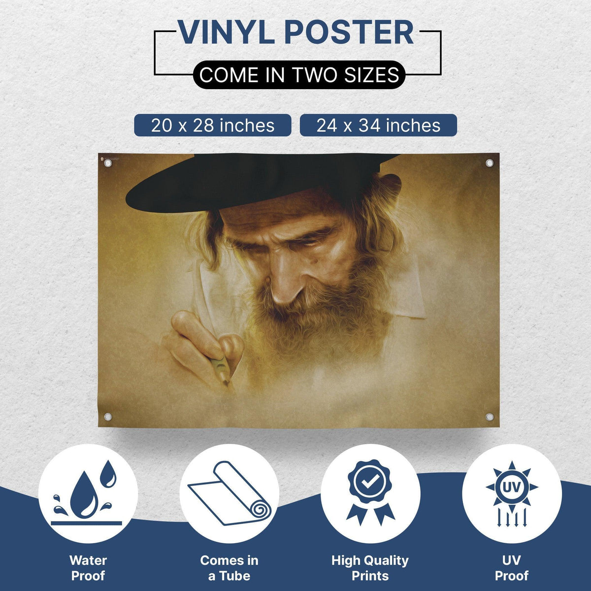 Sukkah Poster of Rav Shteinman | Jewish art | Gift | Israel | Religious Prints | Jewish educational poster | Sukkah decoration - Ben-Ari Art Gallery