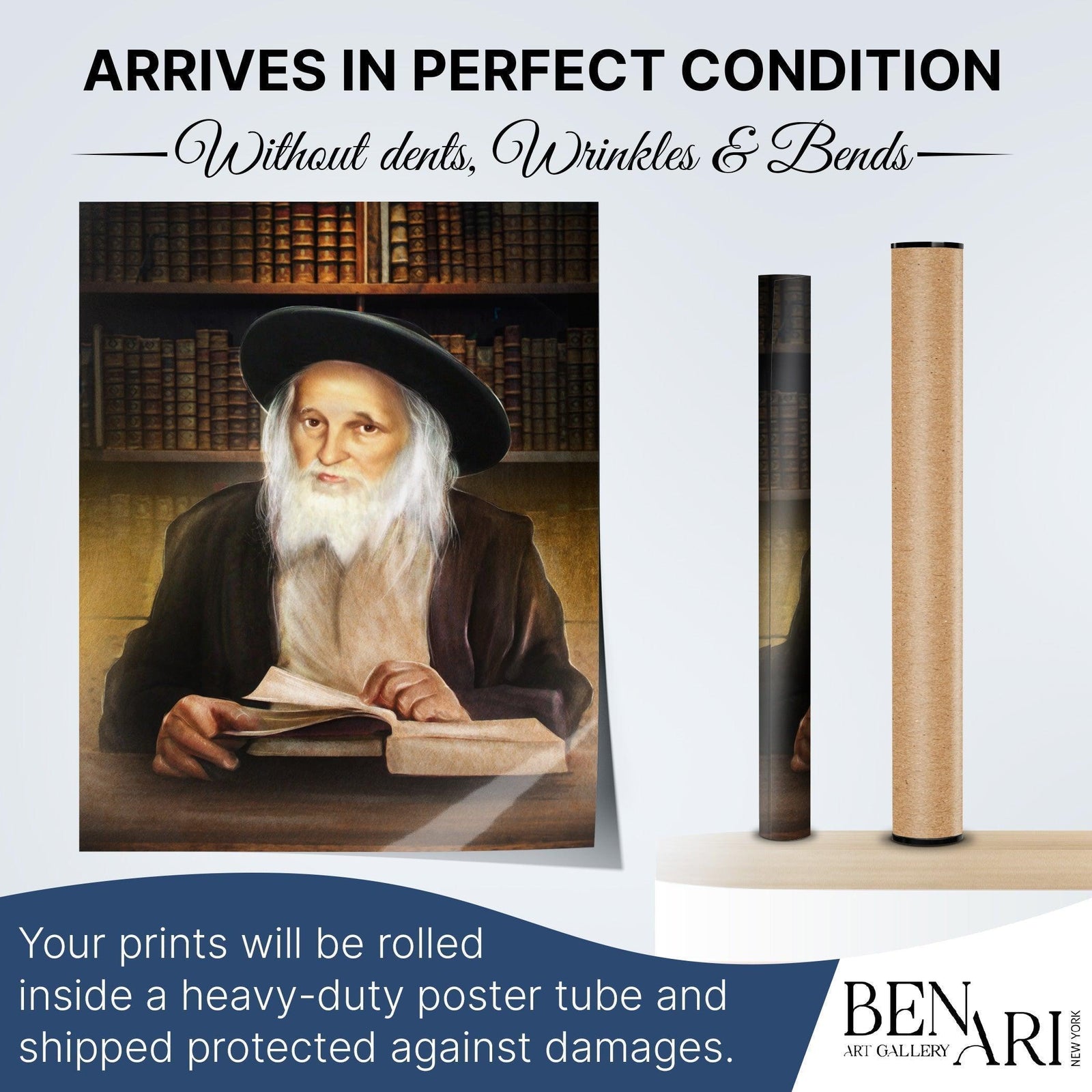 Rabbi Yoel Teitelbaum - The Satmar Rebbe Sukkah Poster | Jewish art | Gift | Israel | Religious Prints | Jewish educational poster | Sukkah decoration - Ben-Ari Art Gallery
