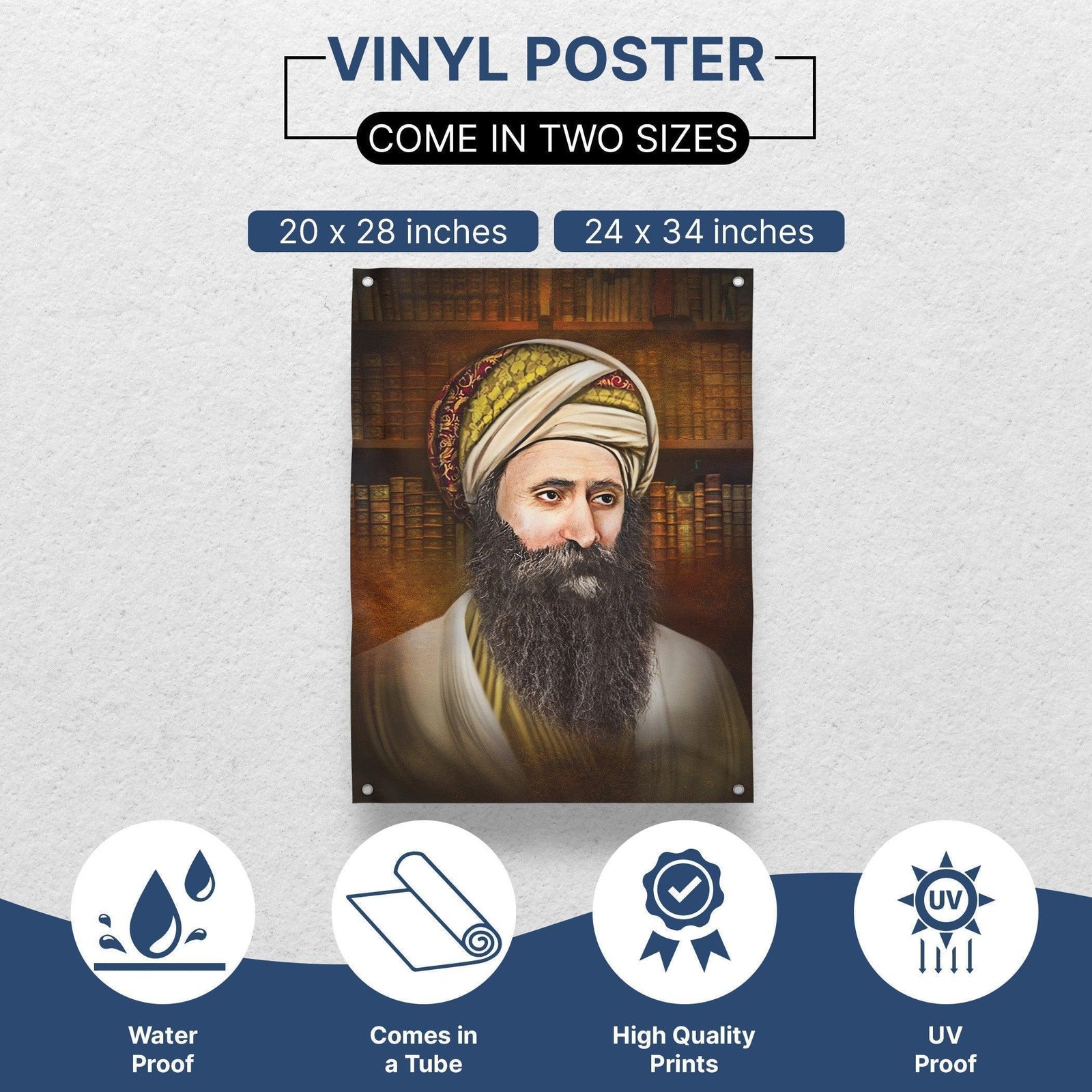 Rabbi Yosef Chaim Sukkah Poster | Jewish art | Gift | Israel | Religious Prints | Jewish educational poster | Sukkah decoration - Ben-Ari Art Gallery
