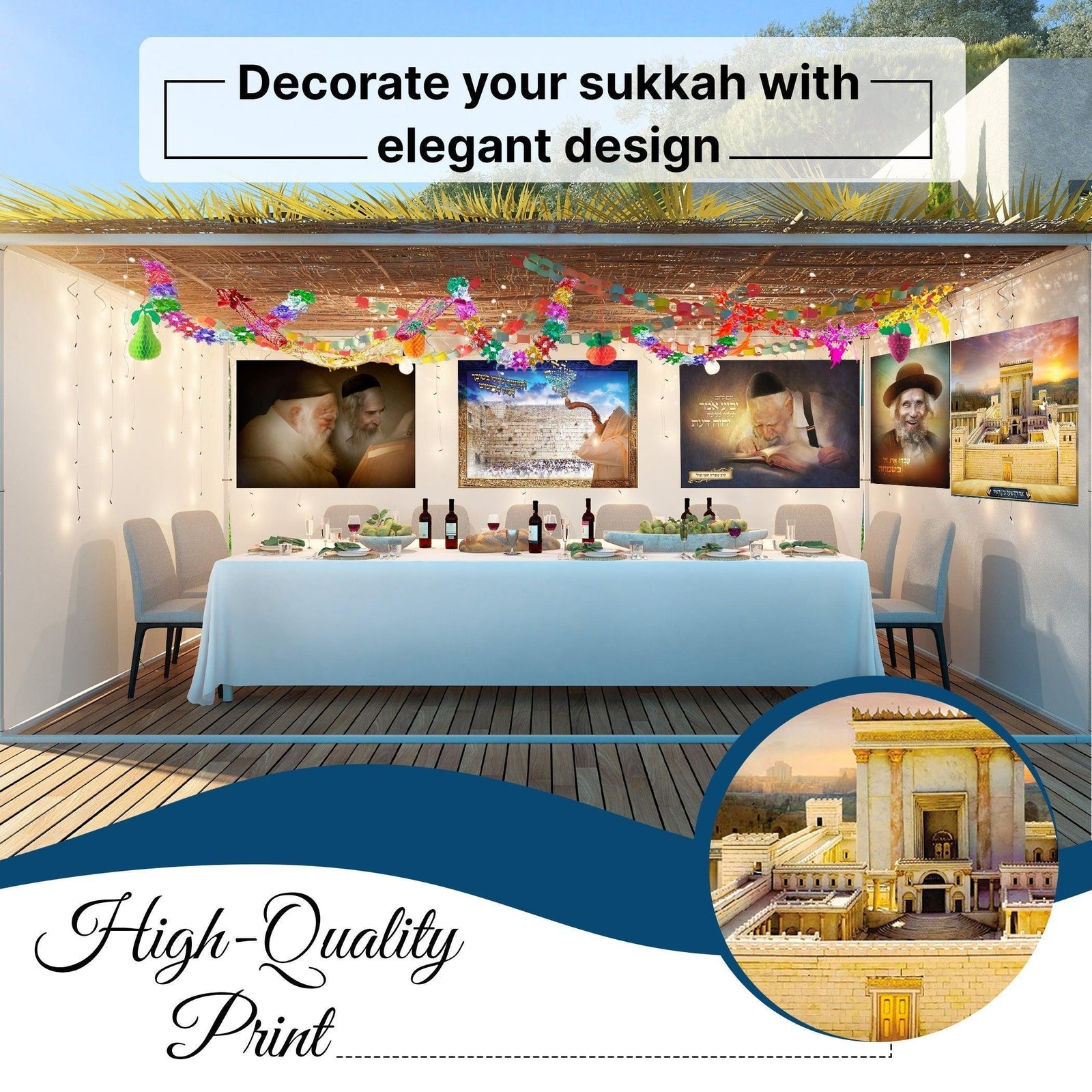 Rabbis Kanyevsky & Rabbi Shteinman Sukkah Poster - Ben-Ari Art Gallery
