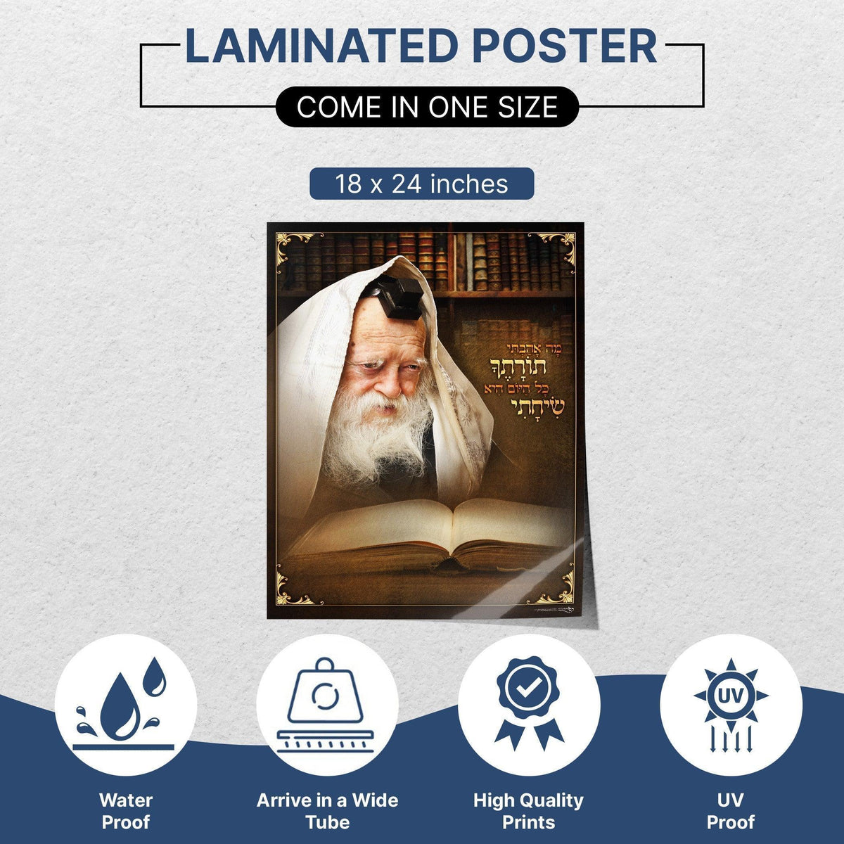 Portrait of Rav Chaim Kaneivsky Shlita Sukkah Poster | Jewish art | Gift | Israel | Religious Prints | Jewish educational poster | Sukkah decoration - Ben-Ari Art Gallery